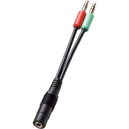 SANWA Headset Conversion Adapter Cable (4-pole female to 3-pole male x 2) KM-A24-005 1 piece
