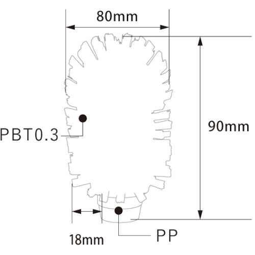 ＢＵＲＲＴＥＣ　バーキュートプラス　ボトルブラシ　ヘッド　８０ｍｍ　青　ＢＣＰ−Ｂ８０Ｂ　ＨＡＣＣＡＰ対応　69471322　1 本