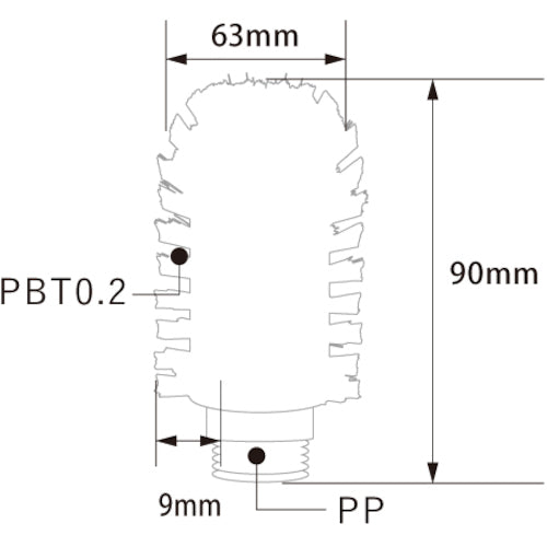 ＢＵＲＲＴＥＣ　バーキュートプラス　ボトルブラシ　ヘッド　６３ｍｍ　青　ＢＣＰ−Ｂ６３Ｂ　ＨＡＣＣＡＰ対応　69471212　1 本