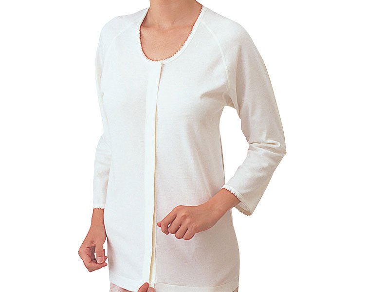 앞 열림 7분 소매 원터치 속옷 여성용 / MU-340 M 화이트 1장