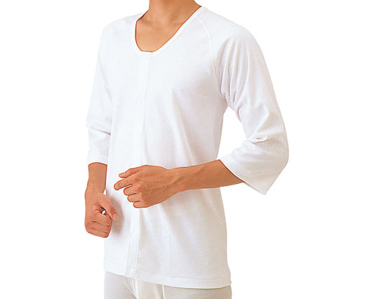 원터치 속옷 신사용 앞 열림 7분 소매 / No.1 S 오프 화이트 1장