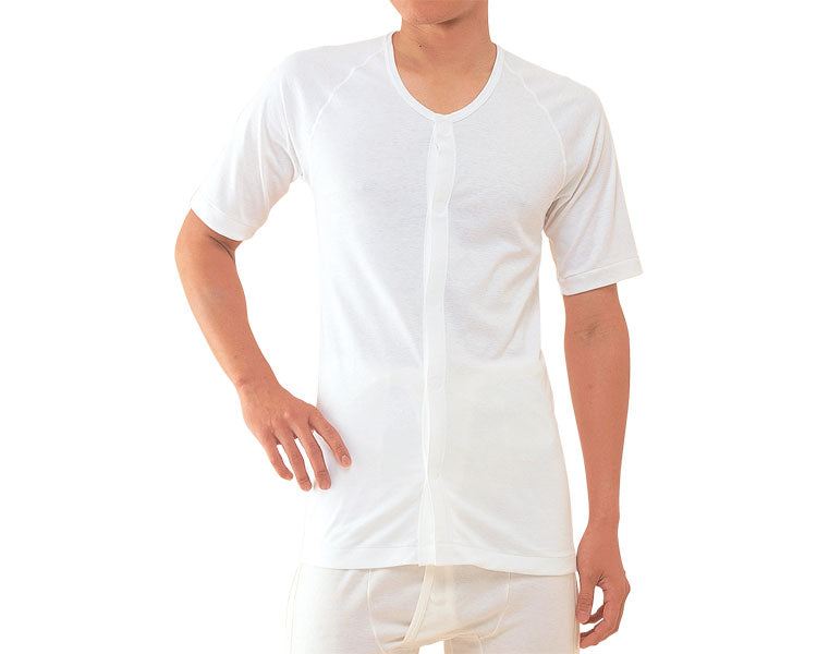 원터치 속옷 신사용 앞 열림 5분 소매 / No.2 S 오프 화이트 1장