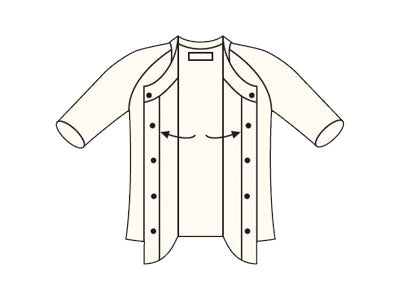 ワンタッチ肌着　紳士用　前開き5分袖 / No.2　L　オフホワイト　1 枚