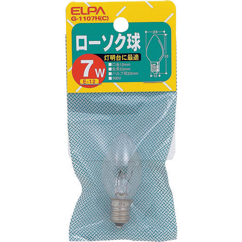 ＥＬＰＡ　ローソク球　Ｅ１２　５Ｗ　クリア　２個入　G-1107H(C)　1 個