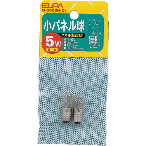 ＥＬＰＡ　小パネル球　Ｅ１０　１１０Ｖ　クリア　２個入　G-3005H(C)　1 個