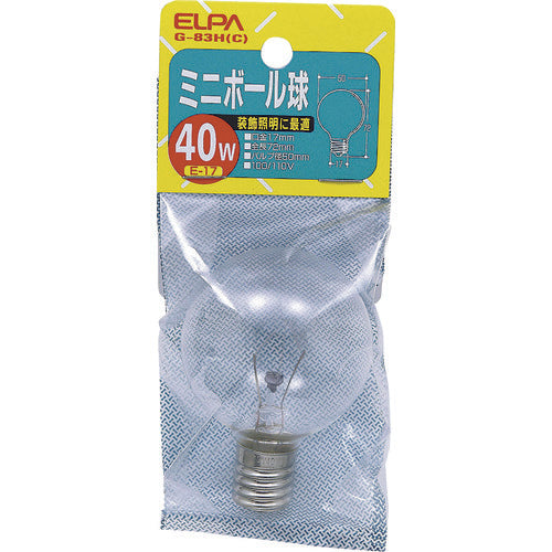 ＥＬＰＡ　ミニボール球４０Ｗ　G-83H(C)　1 個