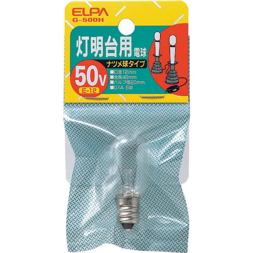 ＥＬＰＡ　灯明台用電球　Ｅ１２　５Ｗ　クリア　G-500H(C)　1 個