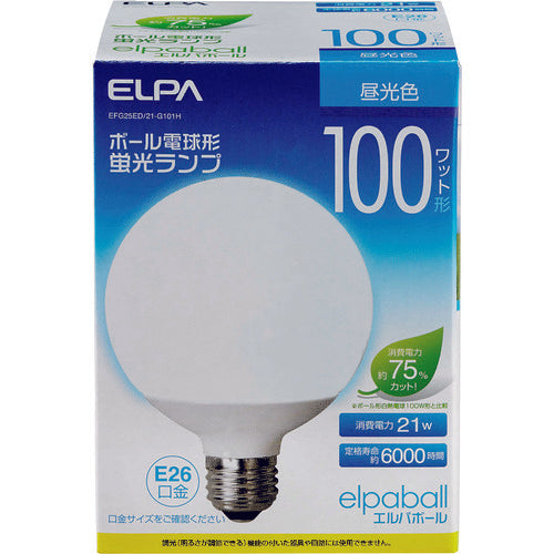 ＥＬＰＡ　電球形蛍光灯Ｇ形　１００Ｗ形　EFG25ED/21-G101H　1 個