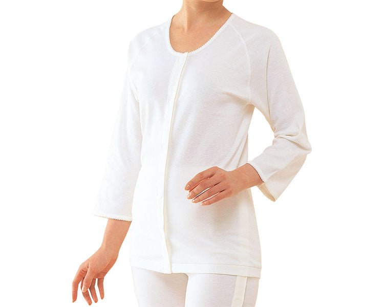 ワンタッチ肌着　婦人用　前開き7分袖 / No.50　S　オフホワイト　1 枚