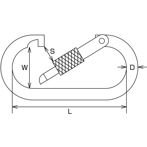 미즈모토 스테인리스 카라비나(환 부착) 흑색 도장 선경 10mm 길이 90mm B-2850 1개