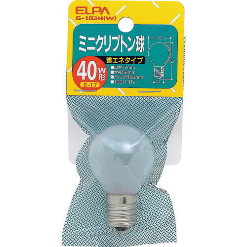 ＥＬＰＡ　クリプトン球４０Ｗ　G-103H(W)　1 個