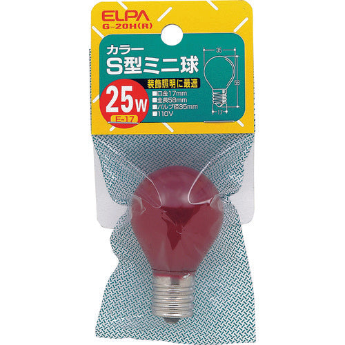 ＥＬＰＡ　カラーＳ型ミニ球２５　G-20H(R)　1 個