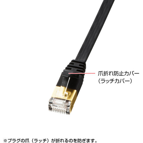 ＳＡＮＷＡ　ＣＡＴ７ウルトラフラットＬＡＮケーブル（３ｍ、ブラック）　KB-FLU7-03BK　1 本