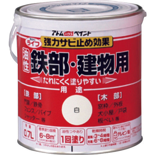 아톰 페인트 유성 철부·목부용 라이프 0.7L 화이트 00001-00201 1 캔