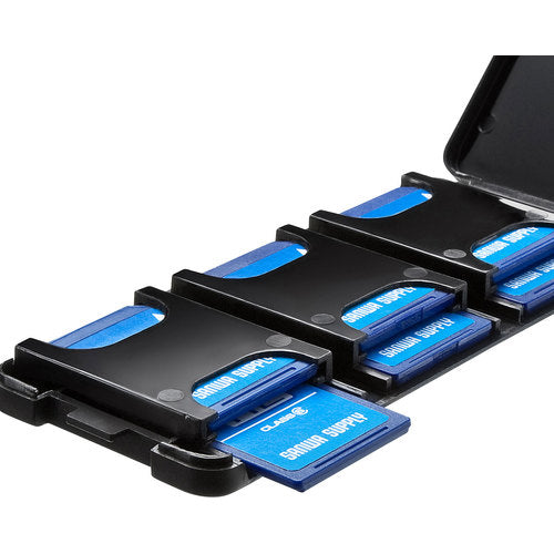 SANWA SD 카드 케이스(6장 수납・블랙) FC-MMC23SDBK 1개