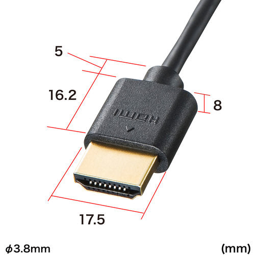 SANWA Ethernet compatible high speed HDMI cable 1.5m slim &amp; small KM-HD20-SS15 1 piece