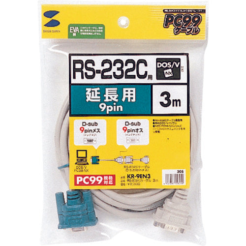 SANWA RS-232C 연장 케이블(3m) KR-9EN3 1개