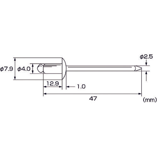 エビ　ブラインドリベット（ステンレス／ステンレス製）　５−６（２５本入）　エコパック　NST56MP　1 PK
