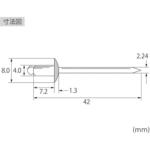 エビ　カラーブラインドリベット（ブロンズ）　アルミ／スティール製　５−２（５５本入）　エコパック　CNSA52BRMP　1 PK