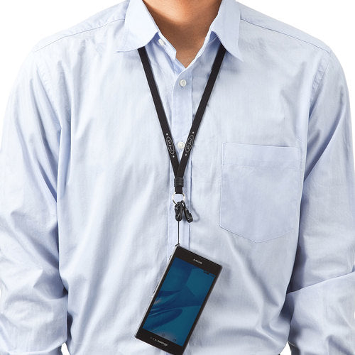 SANWA Neck Strap (10mm width) DG-ST16BK 1 piece