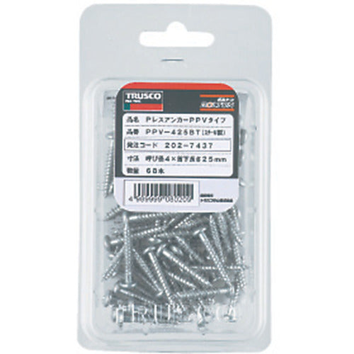 TRUSCO P레스 앵커 육각머리 스틸 6X45 10개입 (콘크리트·블록·목재용/나사 고정식) PHV-645BT 1 PK