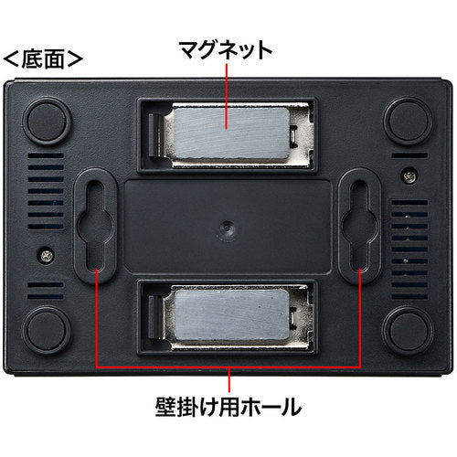 ＳＡＮＷＡ　スイッチングハブ（５ポート・マグネット付き）　LAN-SWHP501BK　1 個