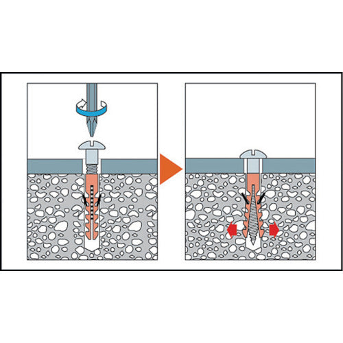 ＴＲＵＳＣＯ　オールプラグ　ナイロン　５Ｘ２５　６０本入　（コンクリート・ＡＬＣパネル用アンカー／ねじ込み式）　MG-525BT　1 PK