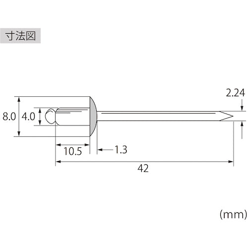 エビ　カラーブラインドリベット（ブラック）　アルミ／スティール製　５−４（５０本入）　エコパック　CNSA54BMP　1 PK