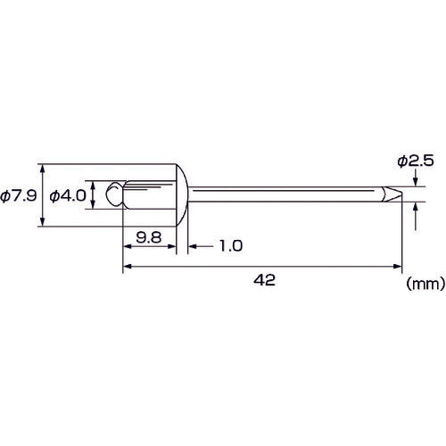 エビ　ブラインドリベット（ステンレス／ステンレス製）　５−４（２５本入）　エコパック　NST54MP　1 PK