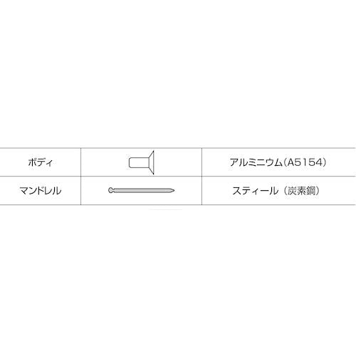 エビ　ブラインドリベット（皿頭）　アルミニウム／スティール製　３−２（７５本入）　エコパック　NSA32KMP　1 PK