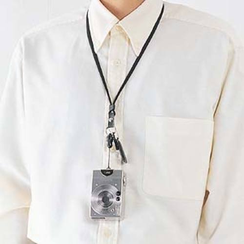 SANWA Neck Strap (Round Cord, Black) DG-ST8BK 1 pc