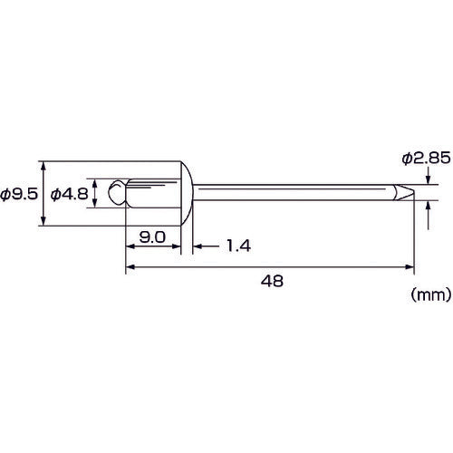 エビ　ブラインドリベット（ステンレス／スティール製）　６−３（１５本入）　エコパック　NSS63MP　1 PK