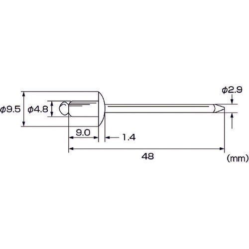 EBI blind rivet (stainless steel/stainless steel) 6-3 (15 pieces) Eco pack NST63MP 1 PK