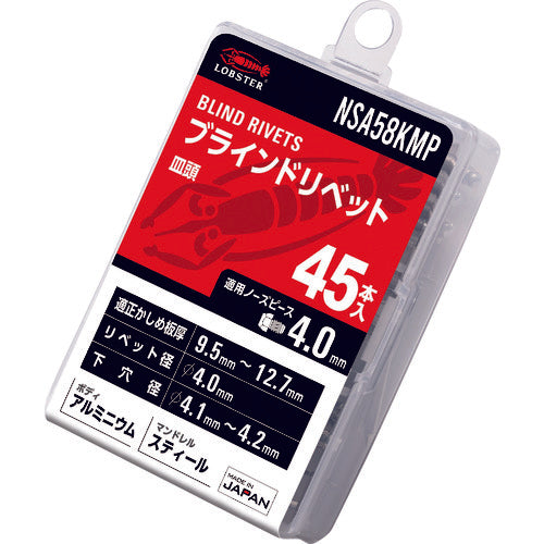 エビ　ブラインドリベット（皿頭）　アルミニウム／スティール製　５−８（４５本入）　エコパック　NSA58KMP　1 PK