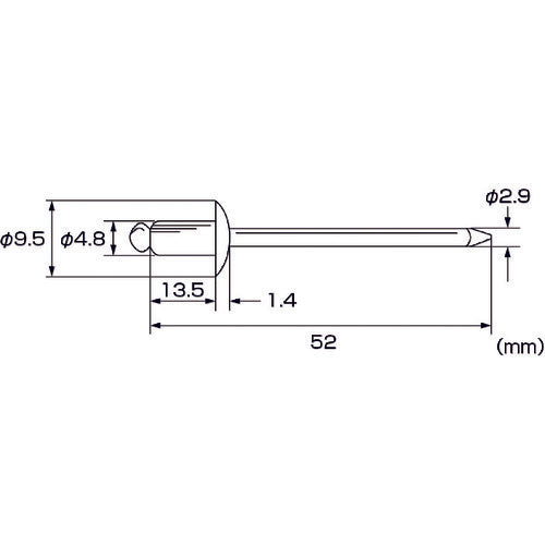 EBI blind rivet (stainless steel/stainless steel) 6-6 (15 pieces) Eco pack NST66MP 1 PK