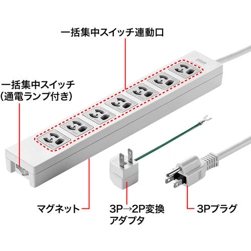 SANWA 전원 탭 TAP-F37-3ZAD 1개