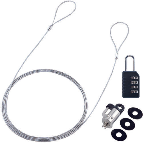 SANWA PC 보안 와이어 락(다이얼 자물쇠 타입) SL-60 1개