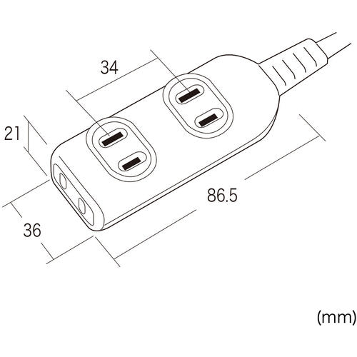 SANWA Power Tap TAP-3W2N 1 piece