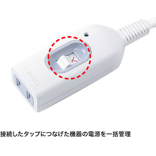 SANWA Extension cord with intermediate switch TAP-B7-1N 1 piece