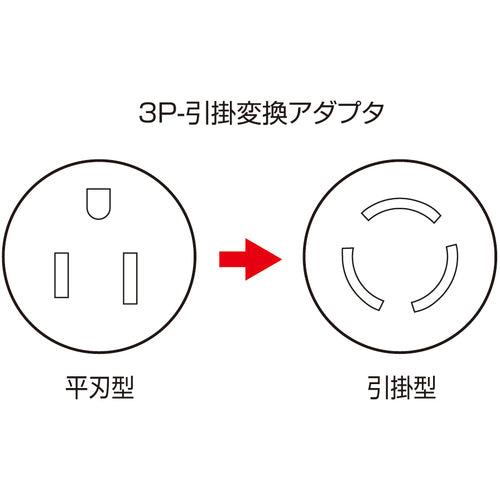 ＳＡＮＷＡ　引掛→３Ｐ（ノーマル）変換アダプタ　TAP-AD4N　1 個