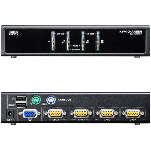 SANWA PS/2 and USB compatible PC automatic switch (4:1) SW-KVM4UP 1 unit