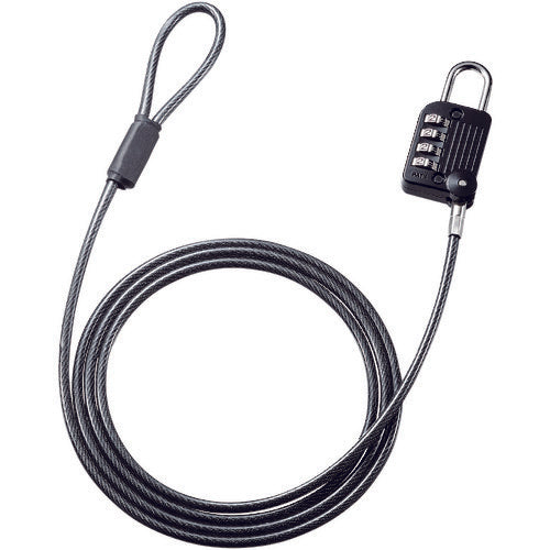 ＳＡＮＷＡ　ワイヤー一体型ダイヤル錠（ブラック）　SLE-32S　1 個