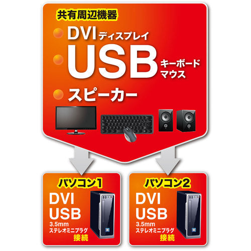 SANWA PC automatic switch (2:1) SW-KVM2DUN 1 unit