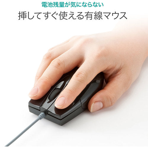 SANWA 유선 블루 LED 마우스(USB-PS/2 변환 어댑터 첨부) MA-BL3UPBKN 1개