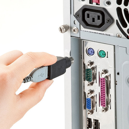 SANWA 유선 블루 LED 마우스(USB-PS/2 변환 어댑터 첨부) MA-BL3UPBKN 1개