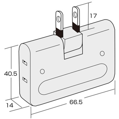 SANWA 트리플 탭 TAP-AC5N 1개