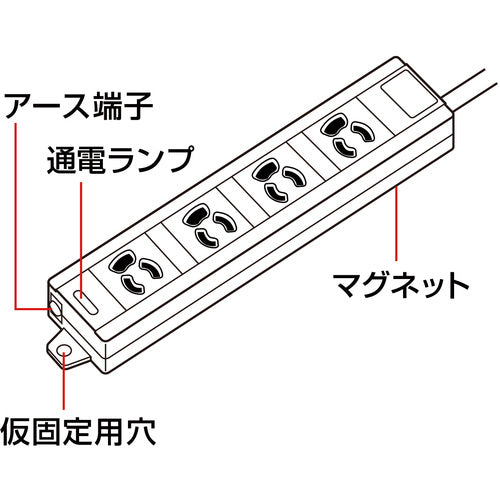 SANWA Power Tap TAP-MG341N2-3 1 piece