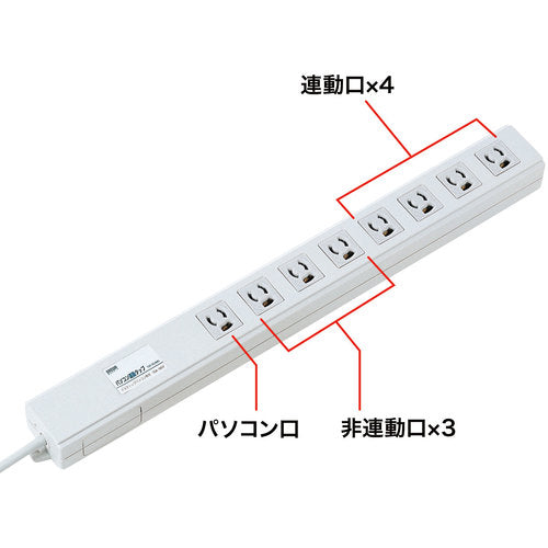 ＳＡＮＷＡ　パソコン連動タップ　TAP-RE4MN　1 本