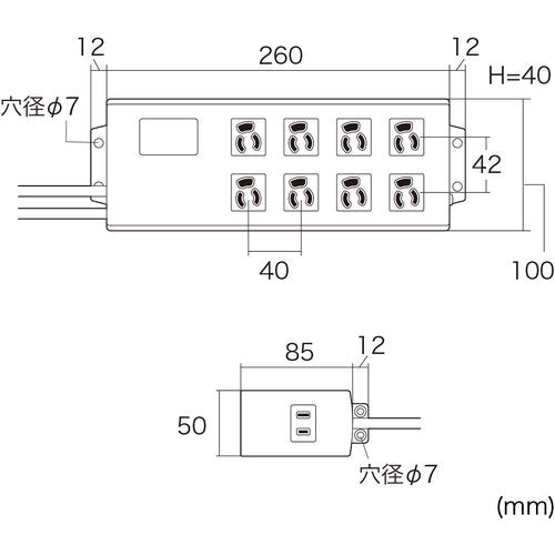 ＳＡＮＷＡ　ノイズフィルタタップ　TAP-3804NFN　1 本