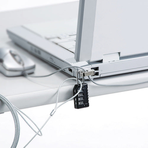 SANWA PC 보안 와이어 락(다이얼 자물쇠 타입) SL-58 1개